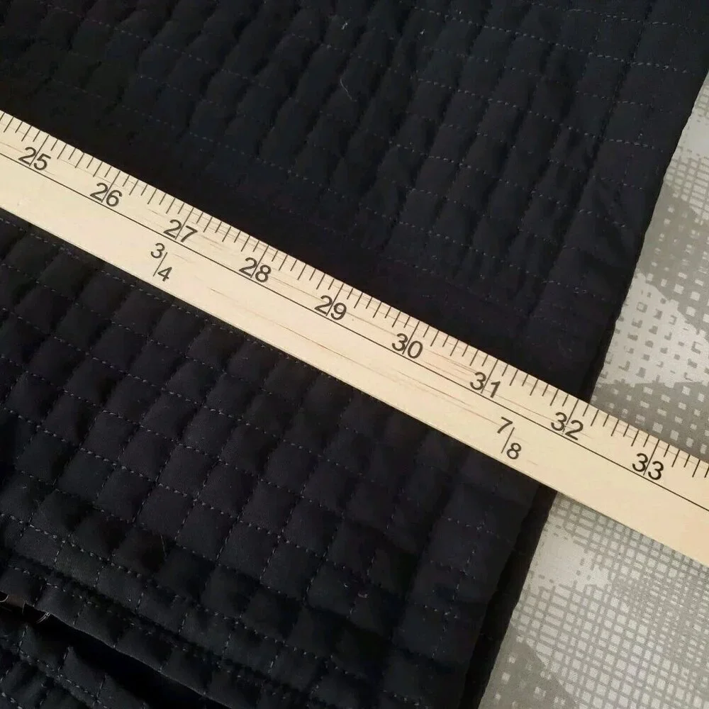 Esprit Quilted Jacket Womens‎ Small Black Mid Length Hooded Zippered Pocket